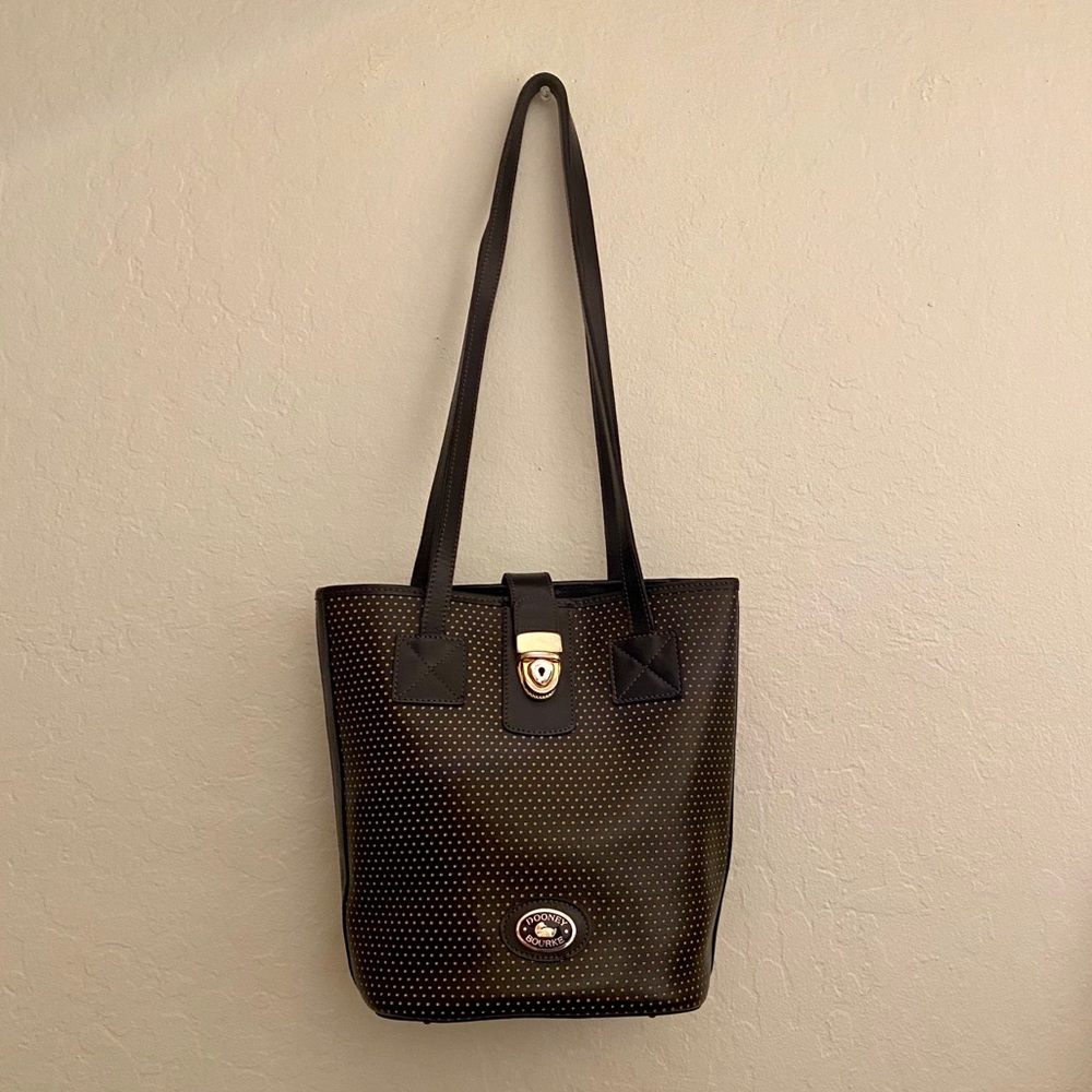 Dooney & Bourke Black Perforated Bucket Bag